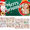 10Pcs Christmas Tattoo Stickers Lovely Cartoon Santa Claus Snowman Elk Bear Christmas Tree Stickers Children