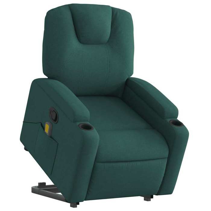 VidaXL Reclining Massage Armchair Dark Green Fabric 3204386