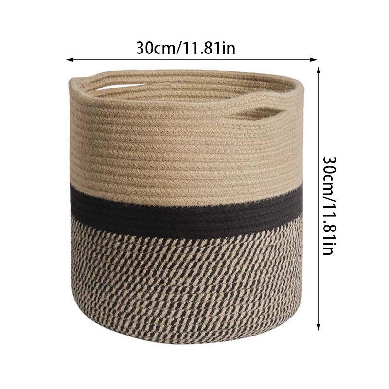 Большая вместительная корзина из хлопчатобумажной веревки ручной работы, комнатный горшок, держатель для цветочного горшка