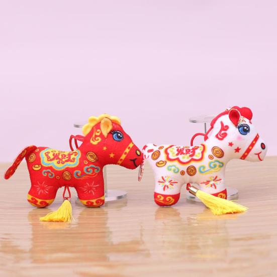 Подвеска-брелок в виде лошади, плюшевая кукла на удачу в виде лошади, мягкая фигурка зодиакального пони, год 2026