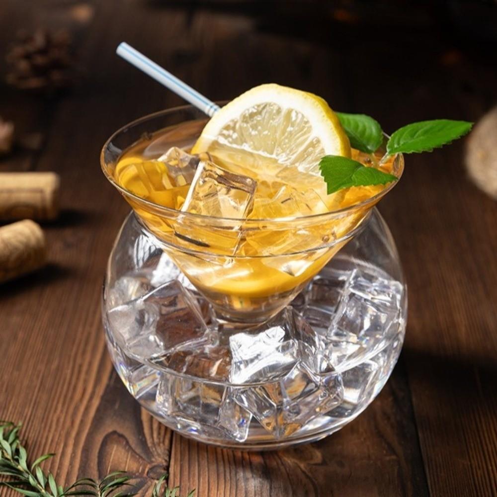 Double Layer Ball Martini Cocktail Glass Juice Cup Molecular Cocktail Glass Party Drinking