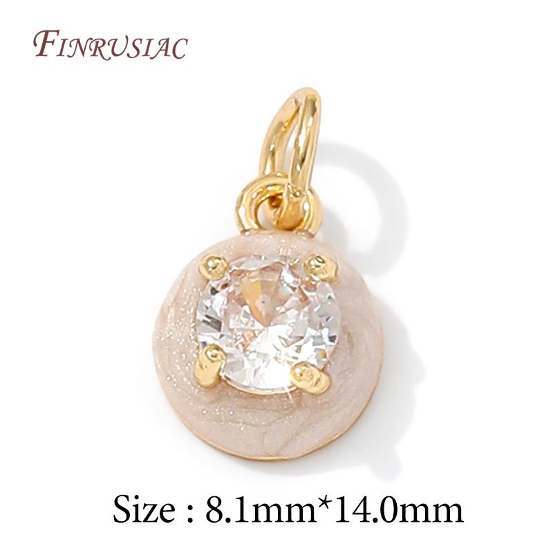 14K Gold Plated Enamel Charms with CZ Crystal,Heart Moon Pendant For DIY Jewelry Making,DIY Bracelet Necklace Earring Supplies