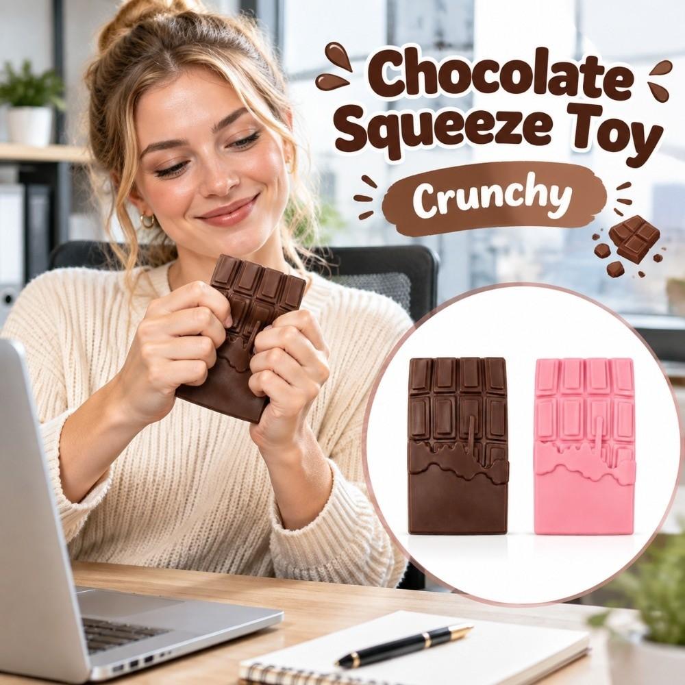 Anxiety Relief Chocolate Squeeze Toy Sound Effects Realistic Snacks Pinch For Kids Adults