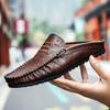 Мужские получешки, кожаная обувь, мужские сабо, повседневная обувь, мужские лоферы, тапочки, модные мокасины Sapato Masculino Homme Chaussure