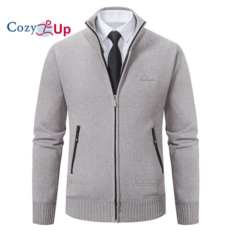 Cozy Up Мужские куртки-бомберы, зимняя мужская мода, свободный кардиган, теплая куртка с капюшоном и лацканами, свитер, водонепроницаемый для мужчин
