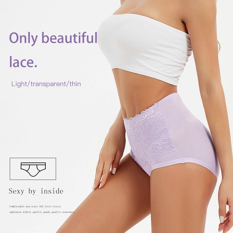 Женские трусики с высокой талией Женские кружевные трусики больших размеров Однотонные трусы-треугольники с высокой посадкой Нижнее белье