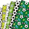 12 Sheets Football Wrapping Paper Sports Soccer Print Gift Wrap Paper Folded Flat Art Paper for Theme Birthday Party Season Games Gift Wrapping