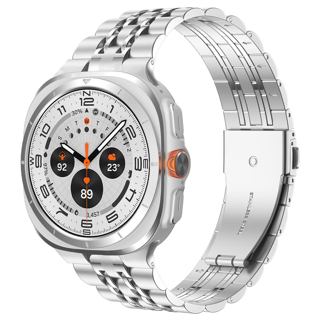 Браслет из нержавеющей стали для Samsung Galaxy Watch Ultra 47 мм, без зазора, сплошной металлический, деловой, замена