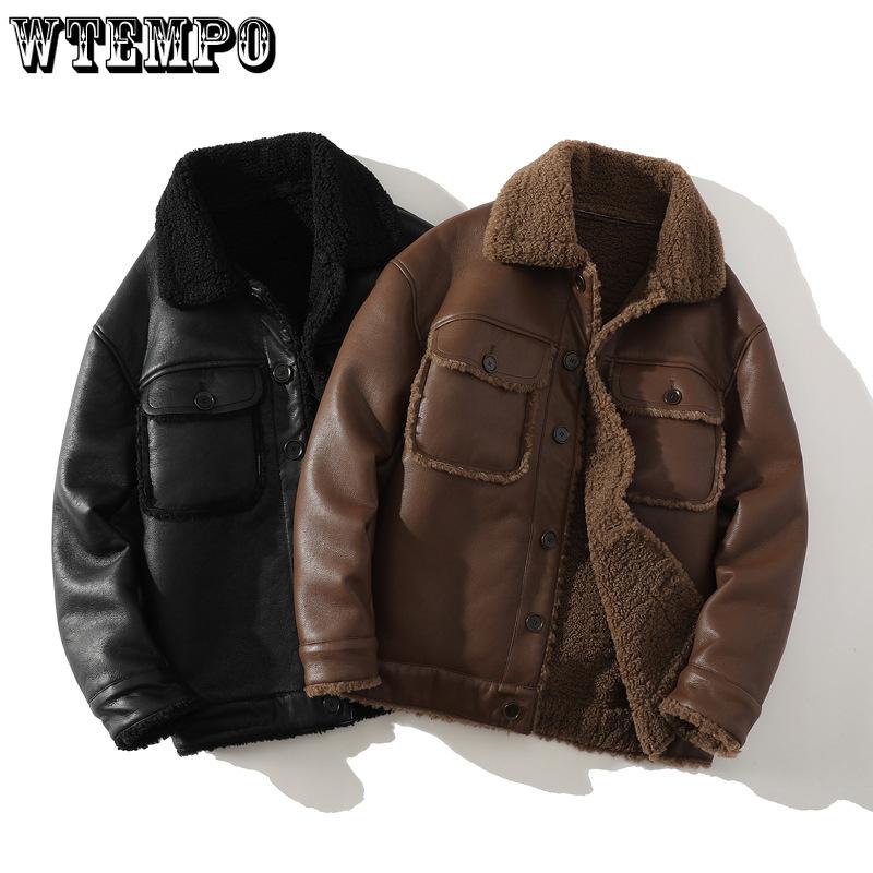 Men's Casual Lapel Single-breasted Fur Jacket Padded and Thickened To Keep Warm
