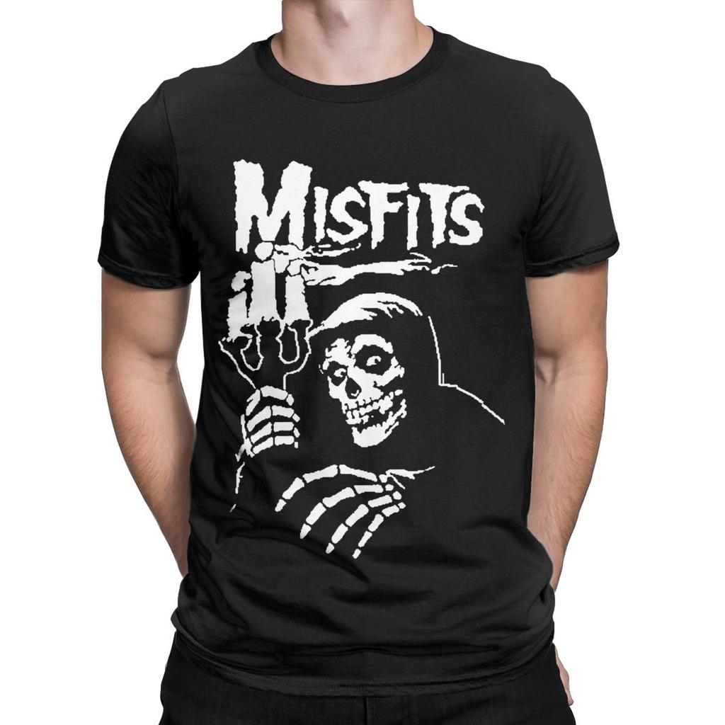 Мужская футболка Misfits Funny Pure Cotton Tees с коротким рукавом и круглым вырезом, одежда больших размеров