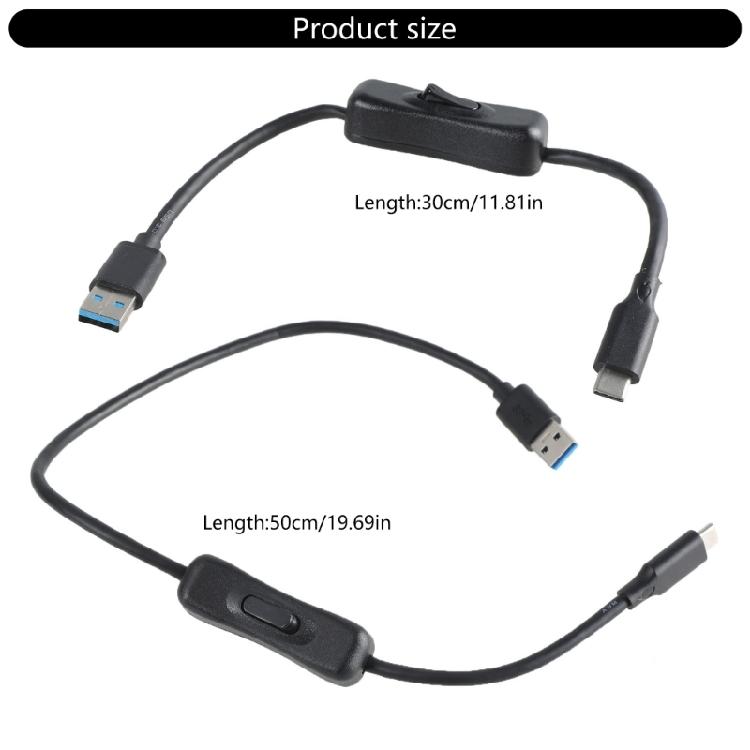 Удлинительный кабель USB 3.0 на USB-C со переключателями, 10 Гбит/с, 60 Вт, для USB-вентилятора, лампы