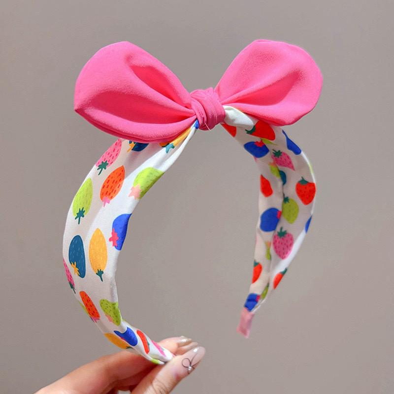 Милая повязка на голову с широкими полями и бантом в горошек для девочек, для милых непослушных волос