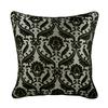Throw Pillow Case Euro Sham Cover Burnout Velvet Case Square Black & Grey Throw Cover Couch Cushion Cover Damask - Victorian Black