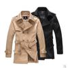 Men's Windbreaker Jacket Vintage Spring Autumn Business Trench Male Double Breasted Retro Classic Long Coat Men