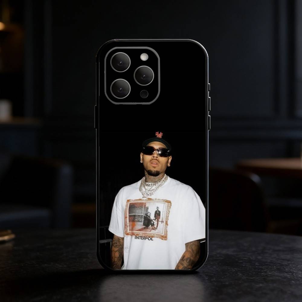 C-Chris Brown A-American Rapper Phone Case For iPhone 17,16,15,14,13,12,11 Plus,Pro Max,SE4Soft Silicone Black Cover
