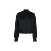 FW21 Logo Print Solid Color Pilot Jacket Women Jackets Black HG8670