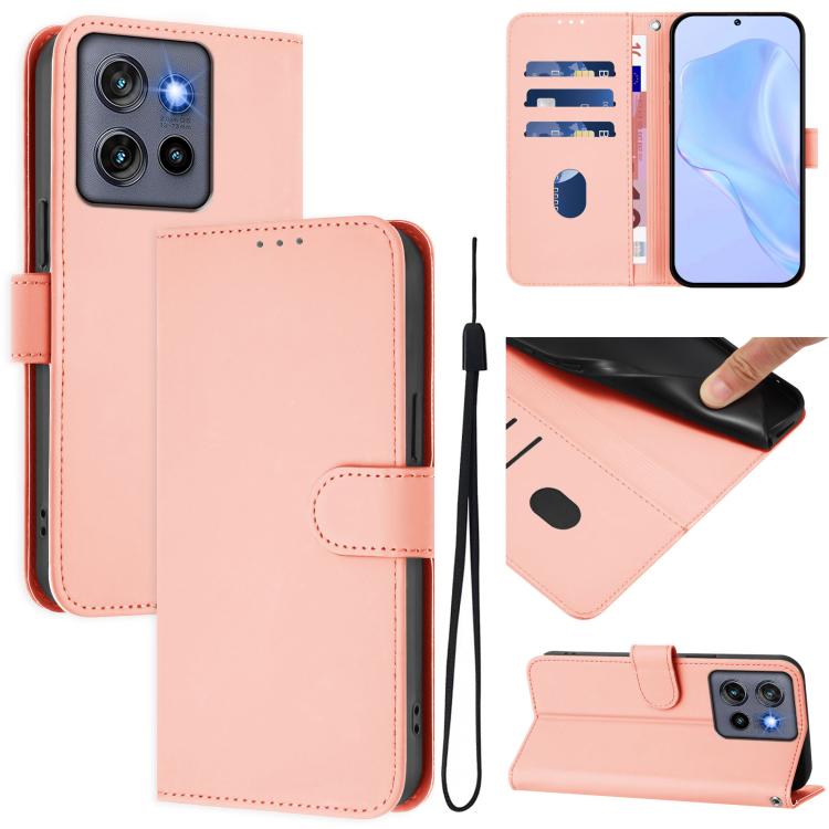 Кожаный чехол для телефона Skin Feel Solid Color с ремешком