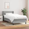 3129609 vidaXL Bed with Box Spring and Mattress Light Grey 100x200cm Fabric