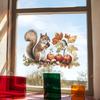 Cartoon Squirrels Fruits and Vegetables Balcony Glass Windows Home Background Beautification Window Stickers