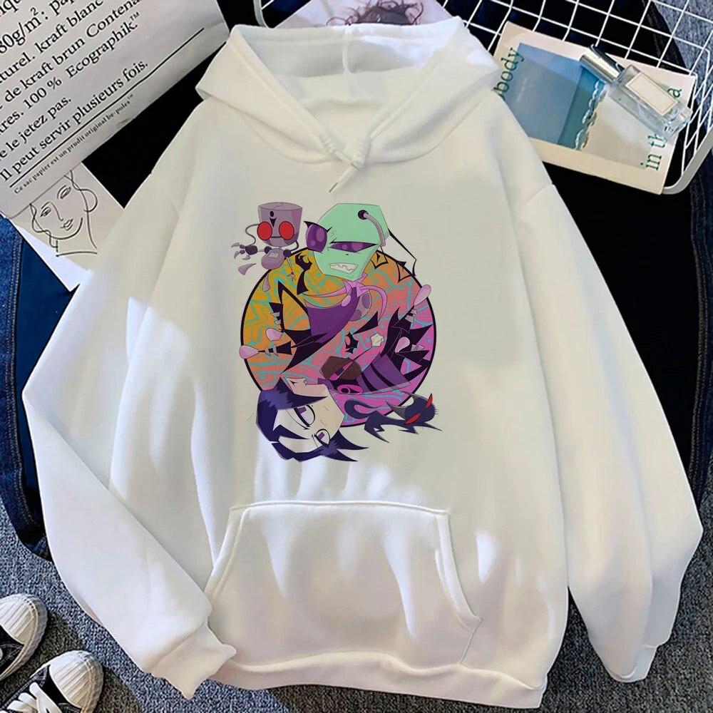 Invader Zim Hoodies Women Sweat Y2k Winter Gothic Anime Sweatshirts Clothing Women Long Sleeve Top Pulls Unisex