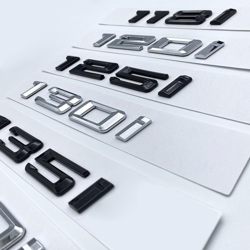 Old Font Numbers Letter 116i 118i 120i 125i 128i 130i 135i 140i Top ABS Emblem for BMW 1 Series Car Trunk Nameplate Sticker