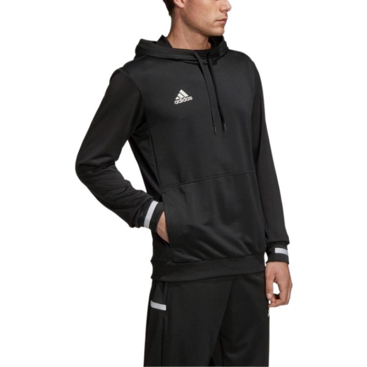 adidas Однотонный пуловер с капюшоном и вышитым логотипом, мужские топы, черный DW6860