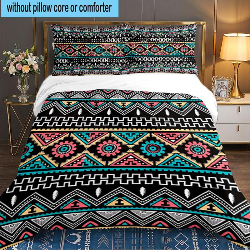 Native American Pattern 3PCS Bedding set,Ideal for 1pc Duvet Cover And 2pcs Pillowcases Perfect for Fan gift,Ideal for Bedroom, Dormitory