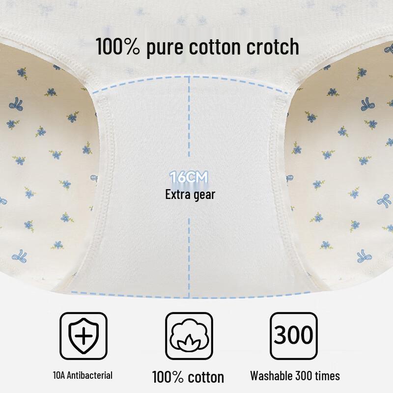 Regina Miracle Women's Class A Cotton Antibacterial Mid-Waist Briefs 4-Pack