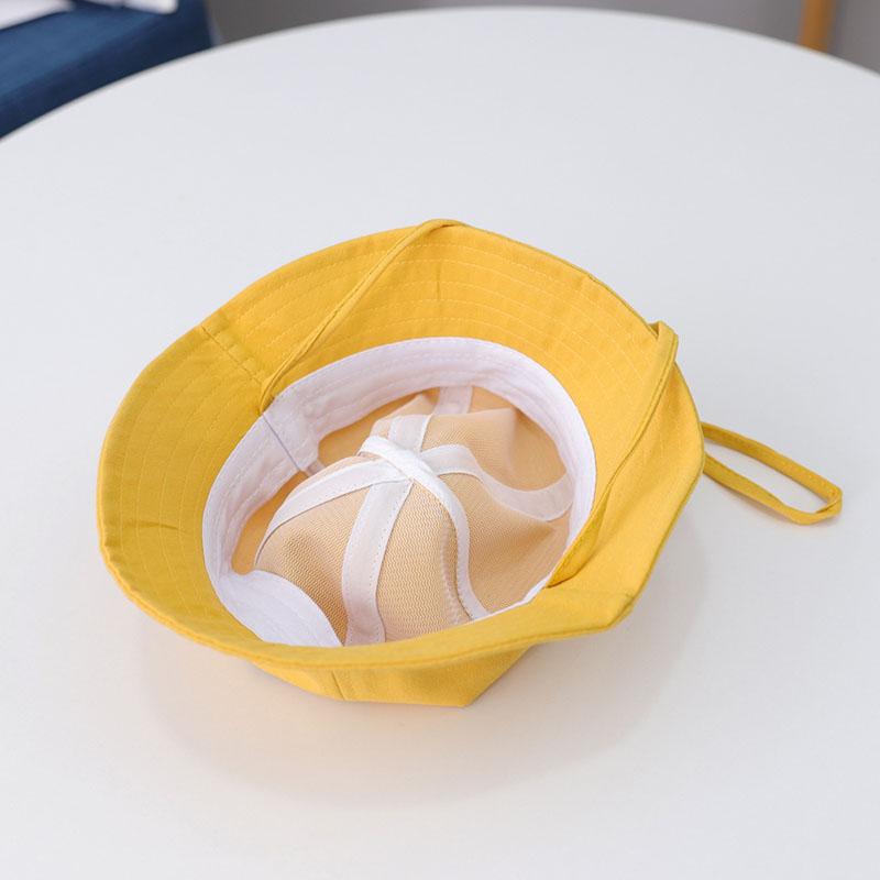 Милая детская шляпа-ведро с ростком, весенне-летняя детская шляпа-рыбак на шнурке, однотонная пляжная панама для мальчиков и девочек, солнцезащитная кепка