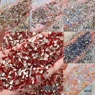 Yiwu Nail Art Diamond Mixed Mini Small Nail Art Flat Bottom Special-Shaped Diamond Mixed K9 Champagne Nail Art Jewelry