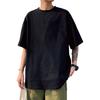 Summer Men T-shirt Round Neck Solid Color Casual Style Half Sleeve Loose Pullover Daily Wear Youthful Teenager Sport Top