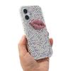 Чехол для iPhone 16 Полностью стразы Декор губ ТПУ+ПК Задняя крышка телефона