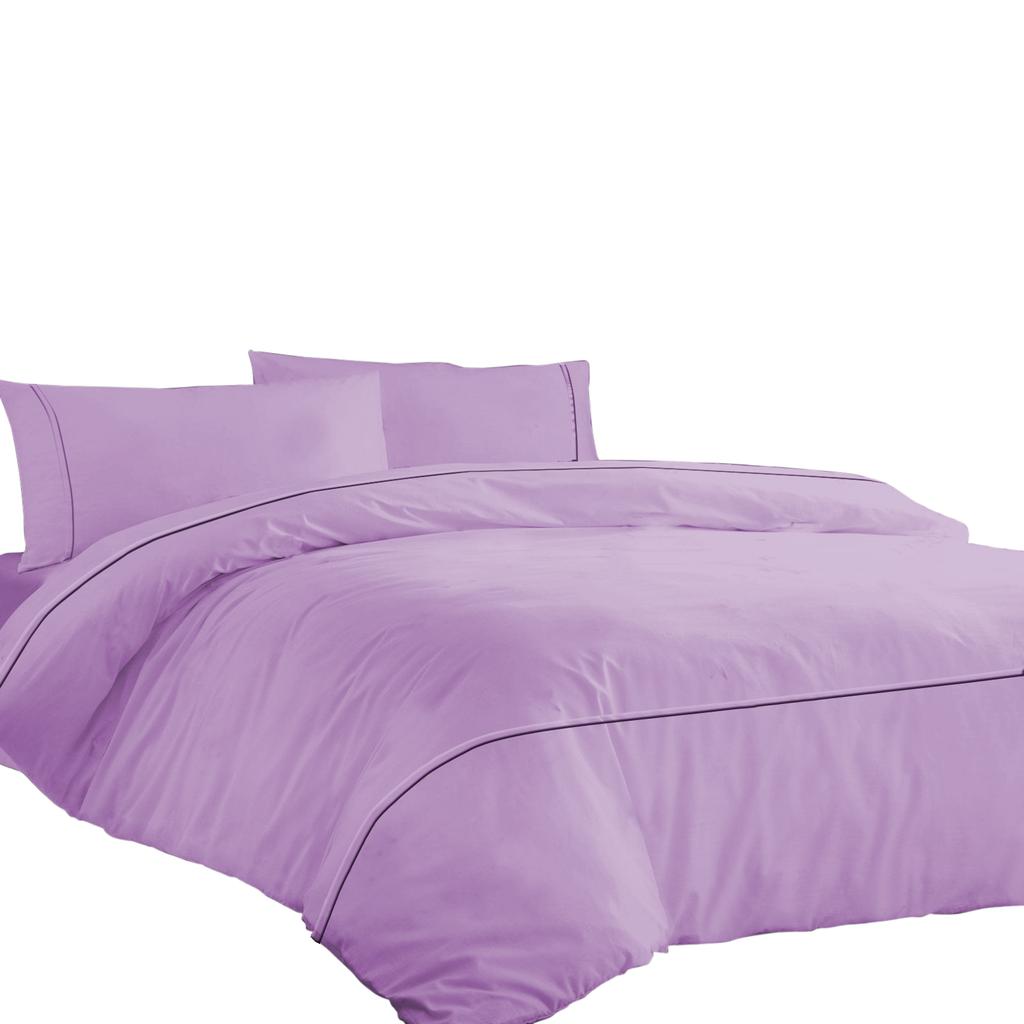 Комплект постельного белья из египетского хлопка премиум-класса 600TC с гладкой горизонтальной окантовкой (Набор из 3 предметов: 1 пододеяльник и 2 наволочки) - Различные размеры и цвета