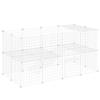 36-Panel Modular Metal Small Pet Playpen with Door, White