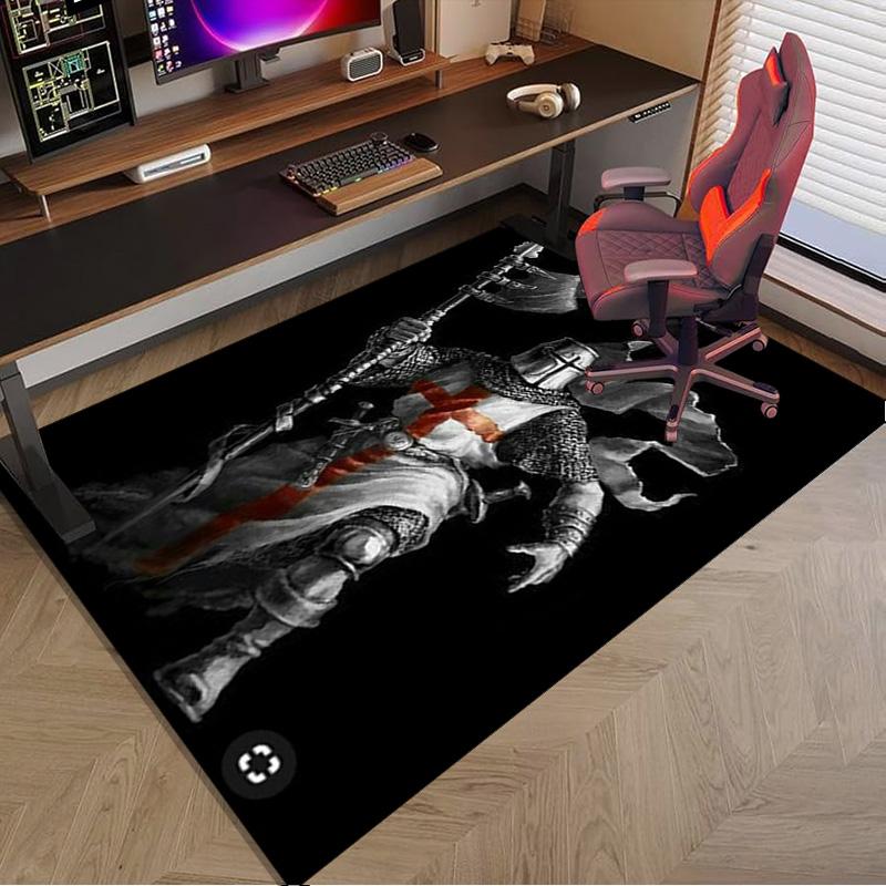 Knightly Crusader Armor Carpet, Chair Rug,Rug for Office Bedroom living rooms, Doormat decor Fan Gift Christmas Gift
