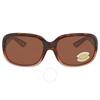 Costa Del Mar Gannet Copper Polarized Rectangular Ladies Sunglasses Gnt 120 Ocp 58 6s9041 904103 58