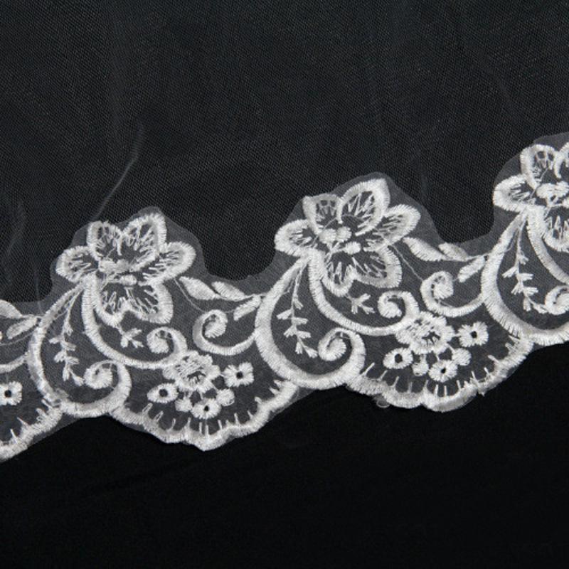 Wedding Accessories Short Wedding Veil White Ivory One Layer Bridal Veil Appliques Lace Edge