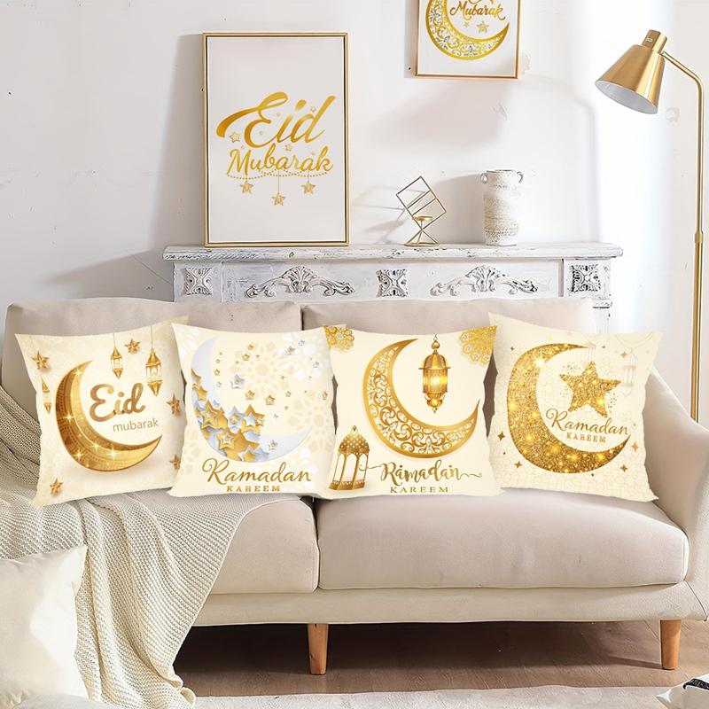 Eid Mubarak Cushion Cover Pillow Case Ramadan Kareem Decoration For Home Muslim Islam Party Decor Eid Al Adha Supplies