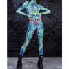 Взрослый мышечный костюм с цветным узором, костюм для косплея, спандекс, костюм Зентай, боди для вечеринки на Хэллоуин, спортивный комбинезон с высокой талией