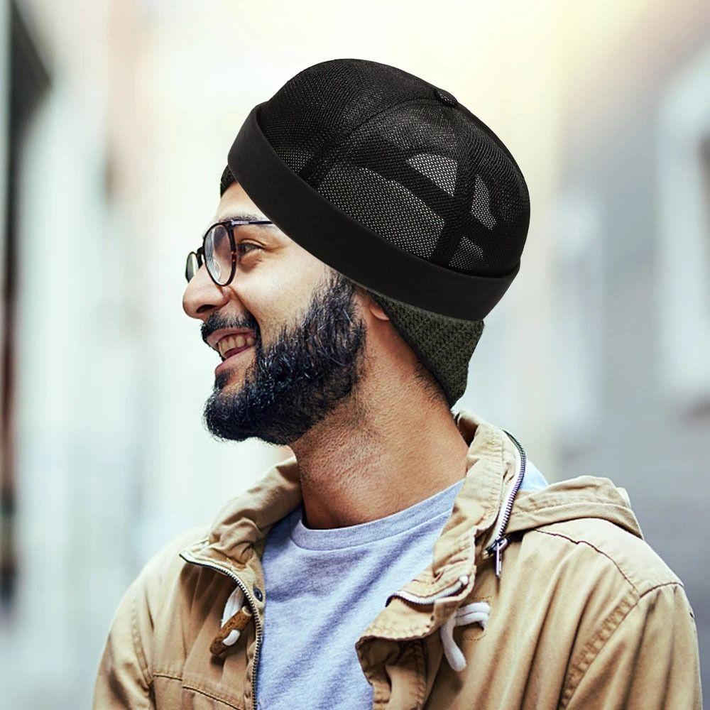 Уличная мода Женская Мужская Шапка-бини Повседневная Шапка-дыня Без полей Хип-хоп Шапка Сетчатая шапка