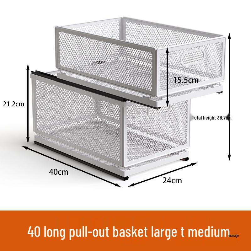 Многоярусная выдвижная кухонная корзина для хранения закусок, приправ и банок