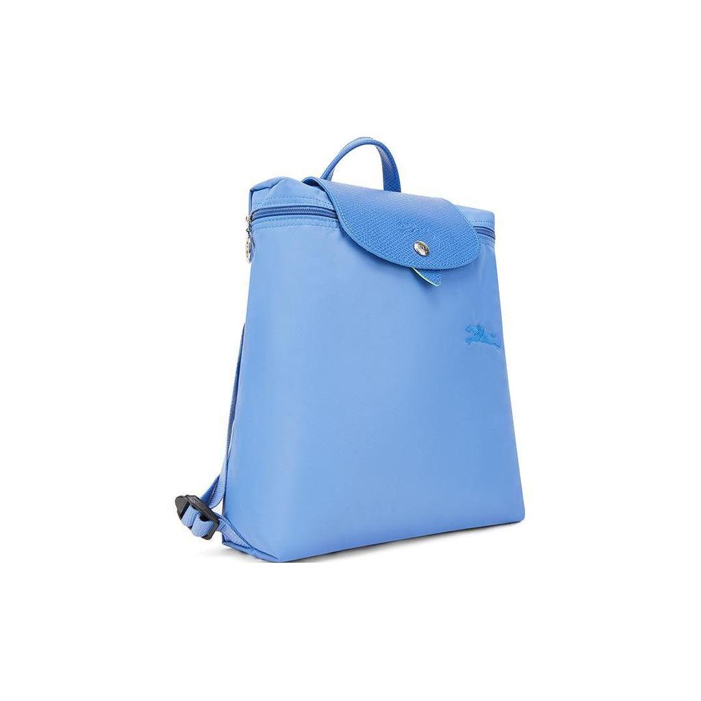 Longchamp Button Zipper Closure Nylon Backpack Women Backpack Blue 1699919P82