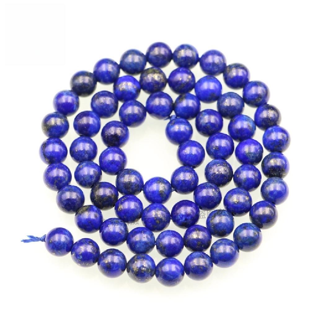 Lapis Lazuli Round 4/6/8/10/12mm Natural Stone Beads 15"Strand Smooth Loose Spacer Beads for Jewelry Making DIY Bracelets Accessories