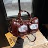 American Retro Handbag Bag Women'S Simple And Versatile Boston Bag Fashion Commuter Messenger Bag