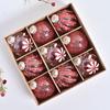 9pcs 8cm Painted Christmas Balls Pendant Christmas Tree Pendants  Home New Year Festival Gift