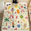 1Pc Cute Season Print Flannel Blanket, High quality Comfortable for All Seasons, Home Decor, Warmth and Comfort, Perfect for Christmas Gifts W50