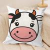 Easter cartoon cute Rabbit Cushion Cover Silky Short Plush Invisible Zipper Dustproof Sofa Pillow Case for Home Decor