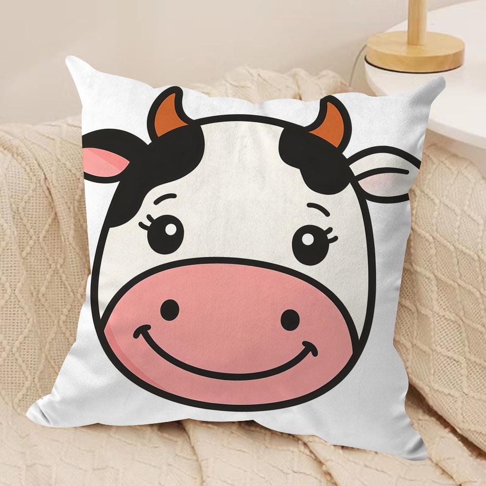 Easter cartoon cute Rabbit Cushion Cover Silky Short Plush Invisible Zipper Dustproof Sofa Pillow Case for Home Decor