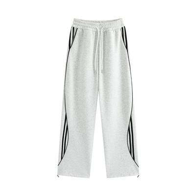 Весенние и осенние обтягивающие повседневные спортивные брюки, прямые полосатые широкие брюки, женские брюки