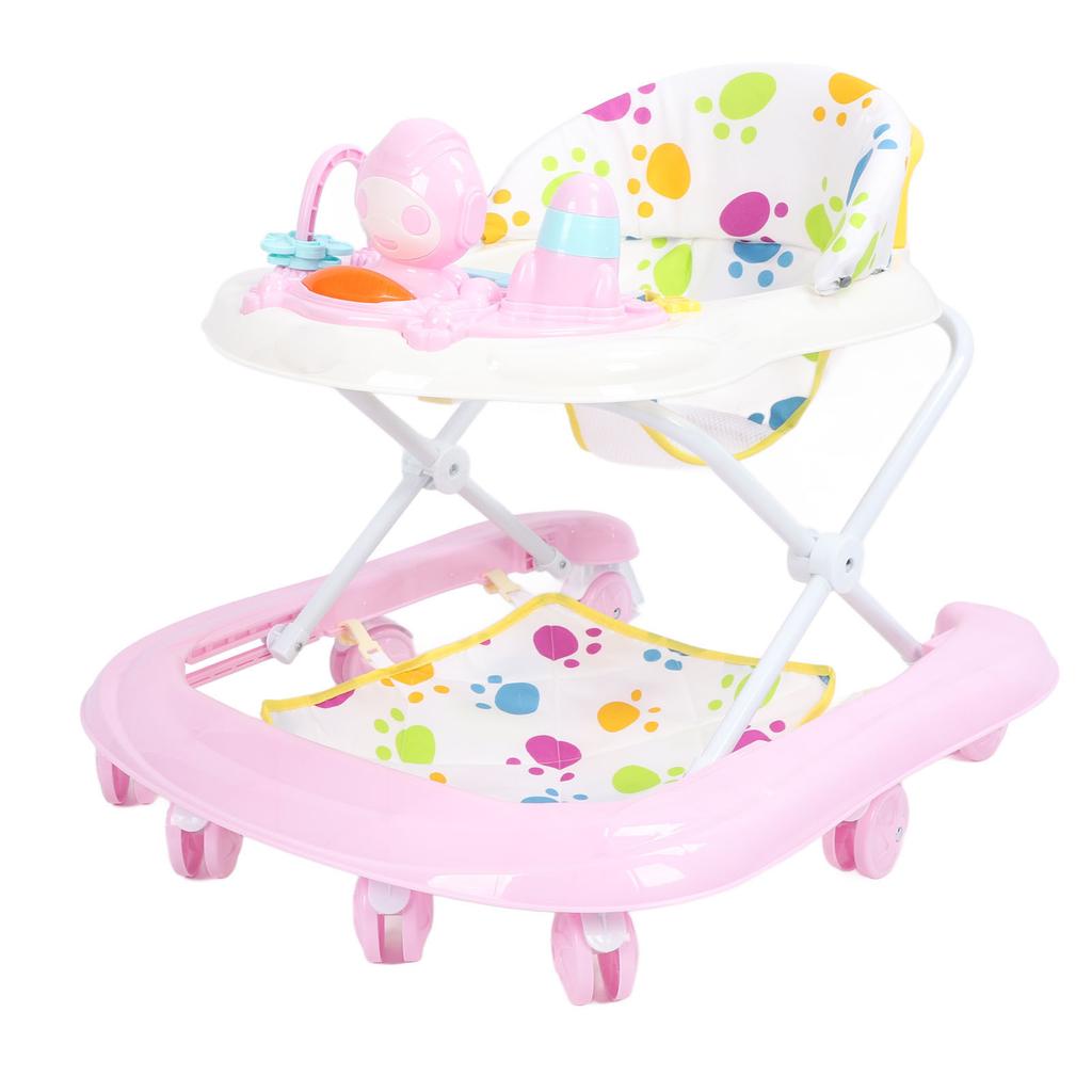 Baby Activity Walker Multi Functional Anti Drop Light Musical 8 Wheels Infant Activity Walker